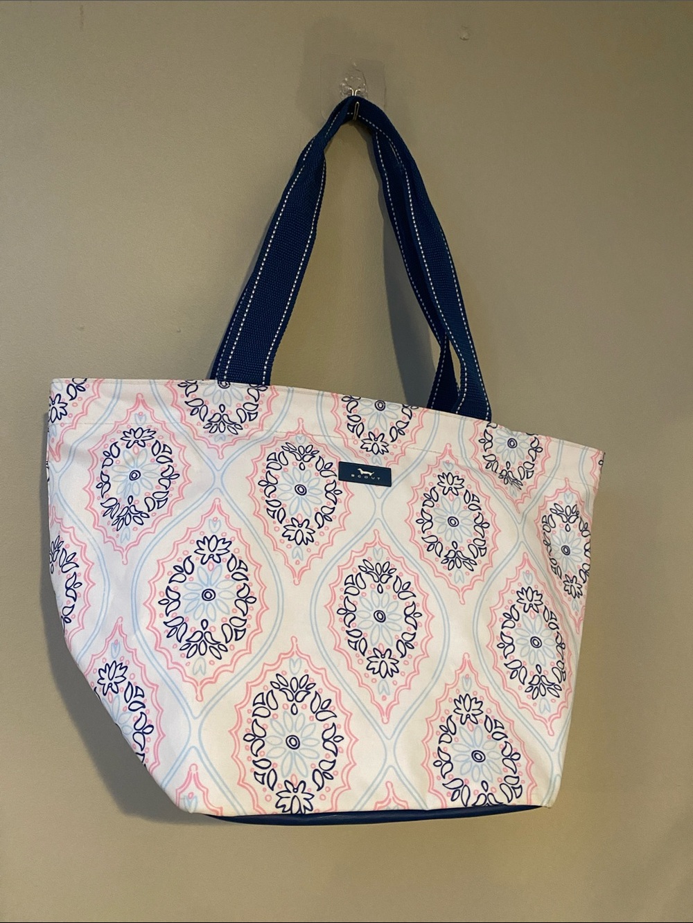 Scout Navy & Pink Patterned Tote Bag